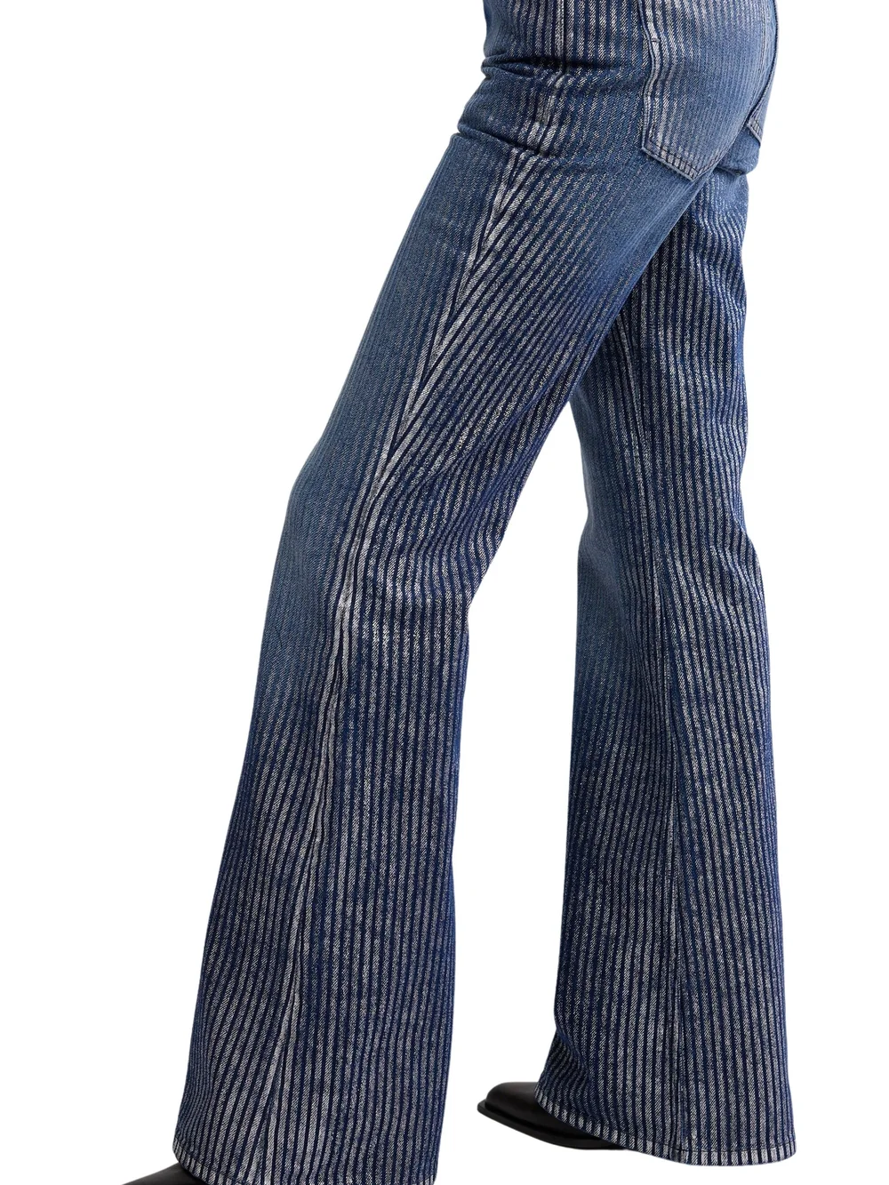 NWT Free People West Coast Metallic High Waist Flare Jeans Size 28 - Picture 4 of 10